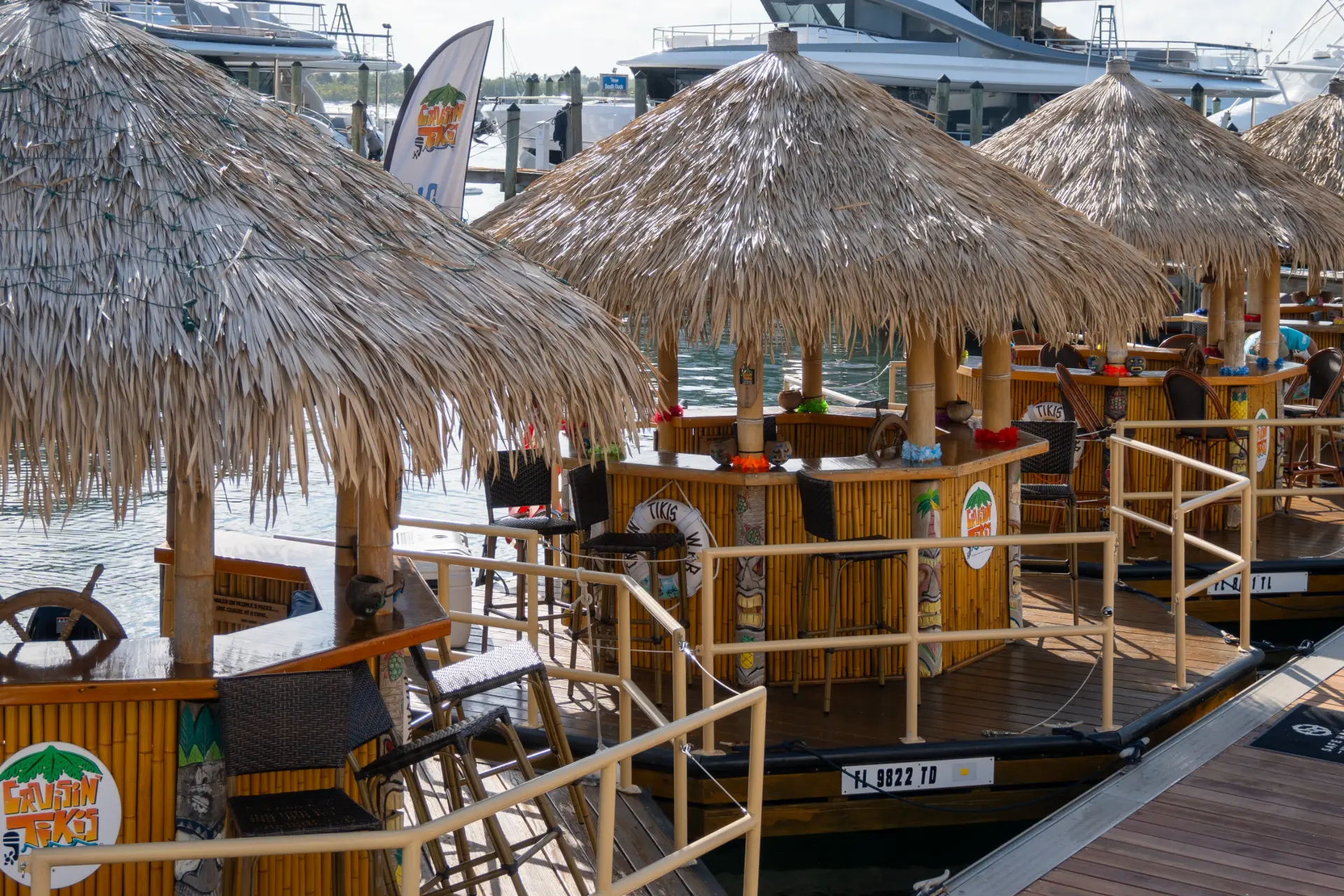 Commercial tiki boat ready for tours